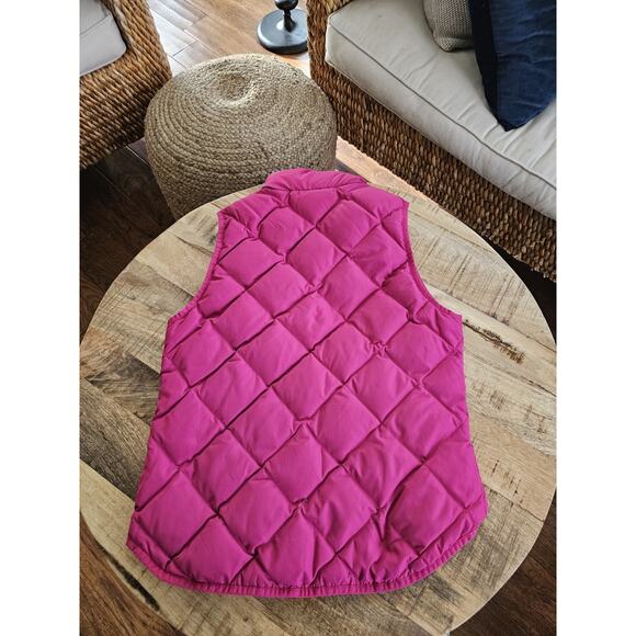 J. Crew Quilted Down Puffer Vest Women's Size Small Hot Pink Preppy Colorful - Picture 7 of 8